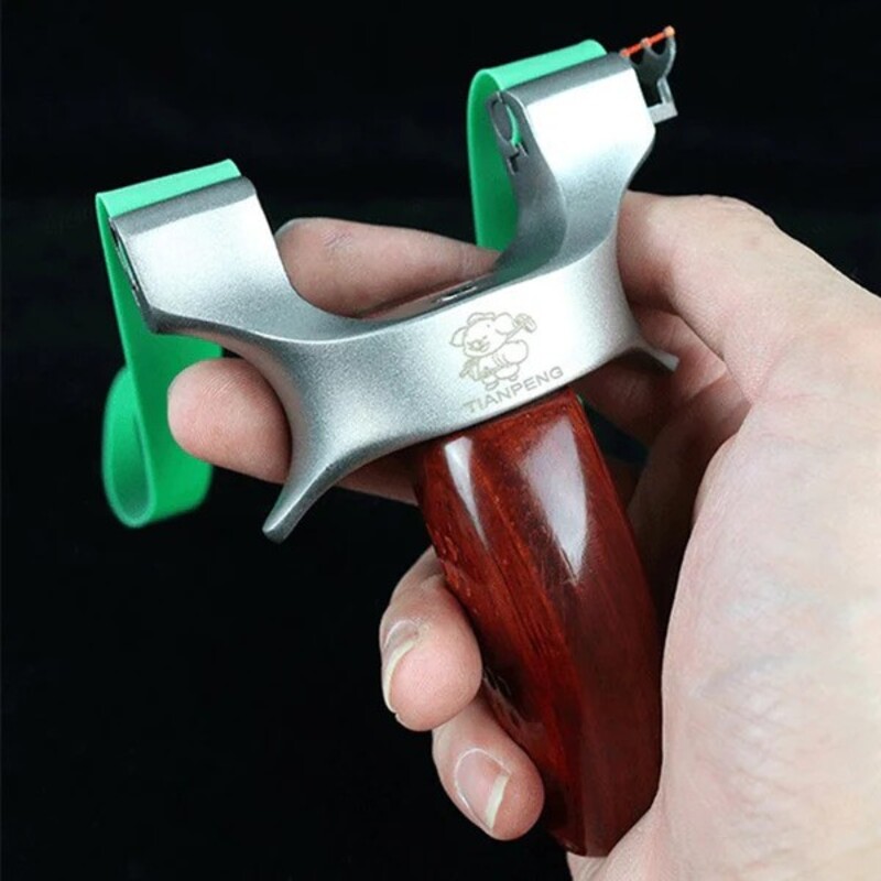 Wood and Stainless Steel Slingshot with Fiber-Optic Sight thumbnail 3