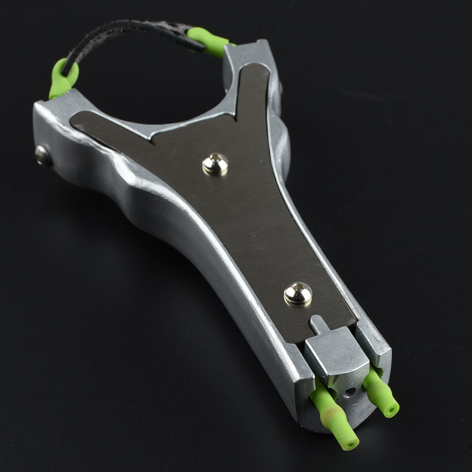Silver Double-Pulley Metal Slingshot thumbnail 4