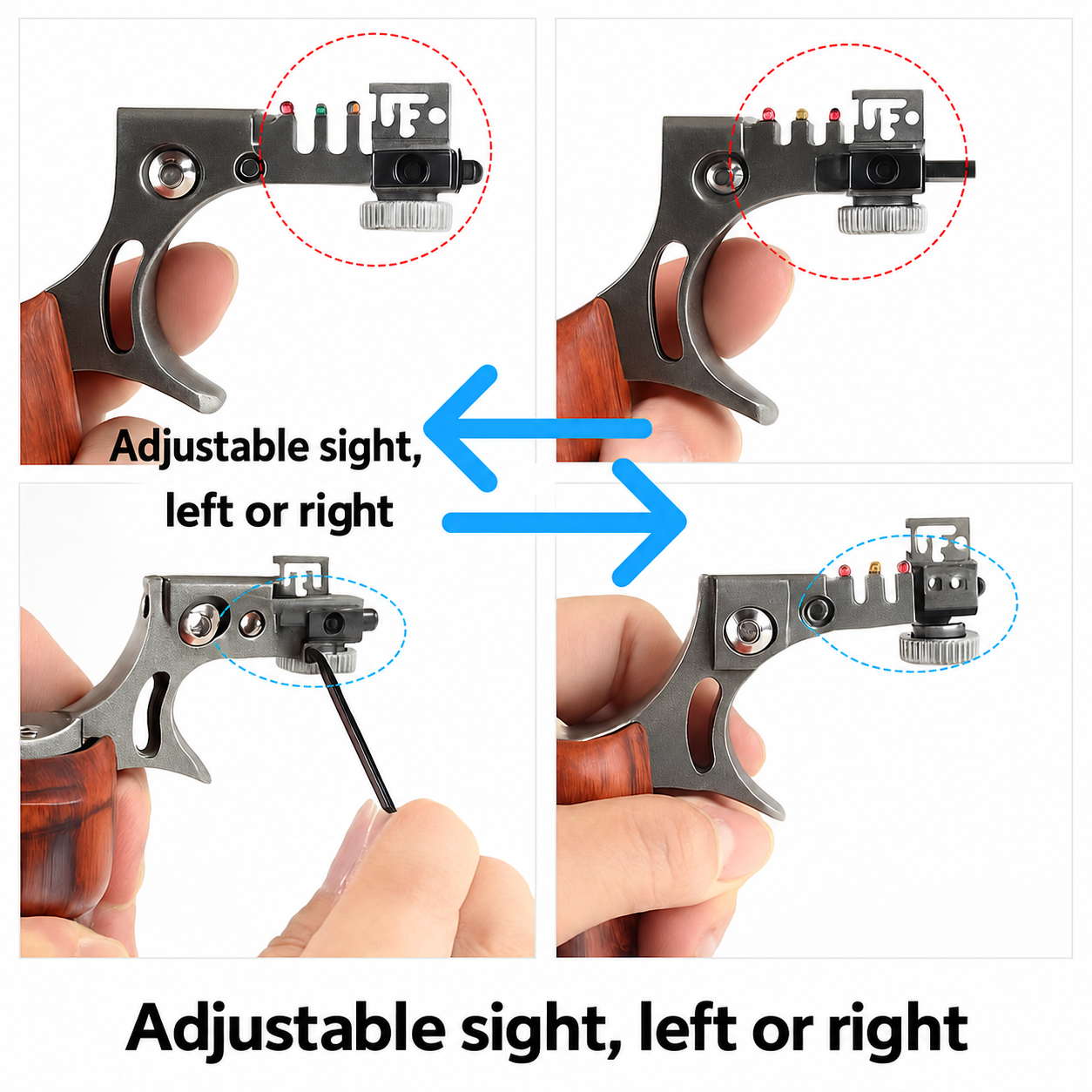 304 Stainless Steel Slingshot with Wooden Grip thumbnail 4
