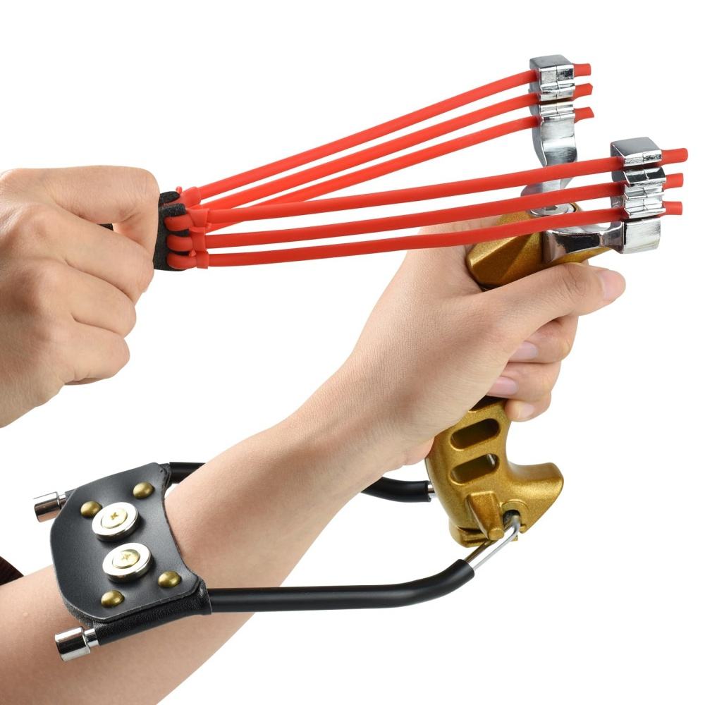Folding Wood and Metal Slingshot with Wrist Support thumbnail 3
