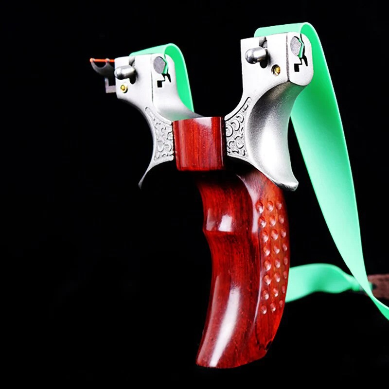Wood and Stainless Steel Slingshot with Fiber-Optic Sight thumbnail 4