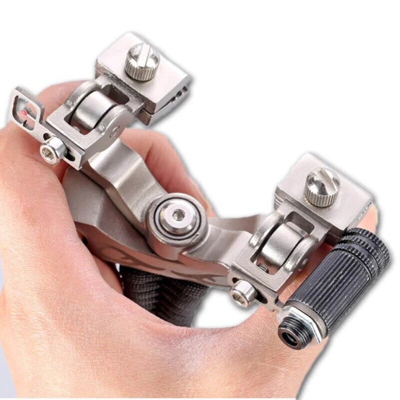 Rotating-Fork Steel Slingshot with Laser Sight thumbnail 2