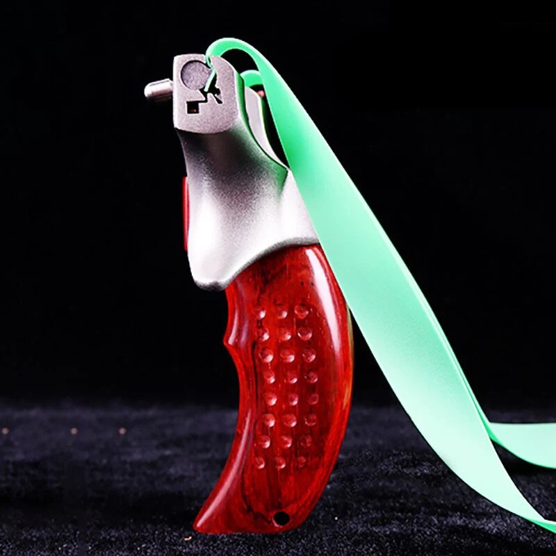 Wood and Stainless Steel Slingshot with Fiber-Optic Sight thumbnail 6
