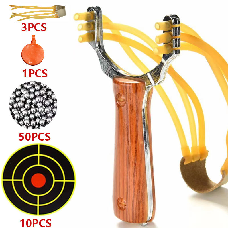 Aluminum Alloy Slingshot with Wood-Effect or Natural Finish