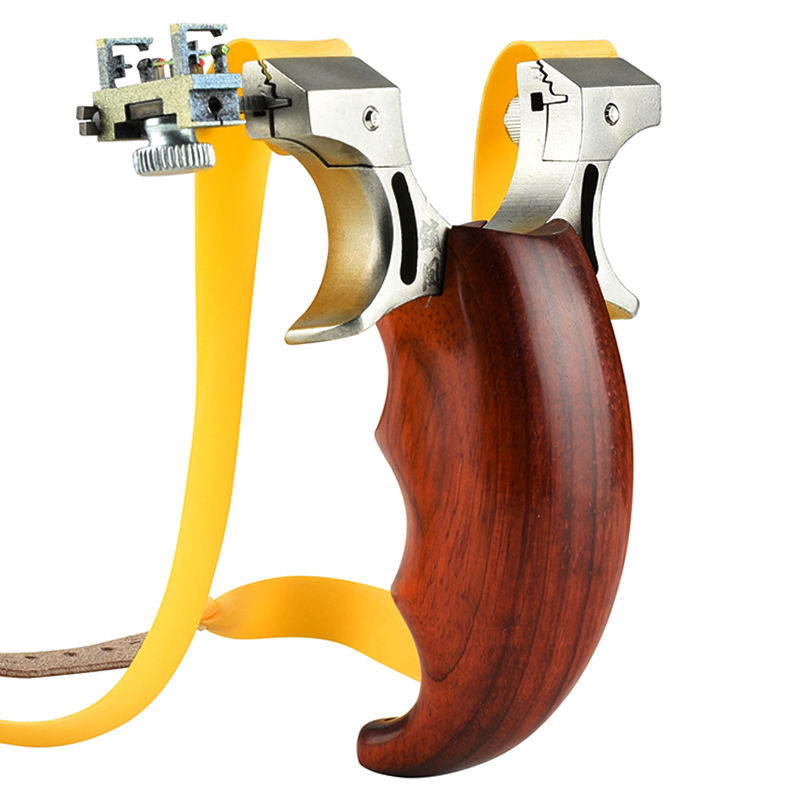 304 Stainless Steel Slingshot with Wooden Grip