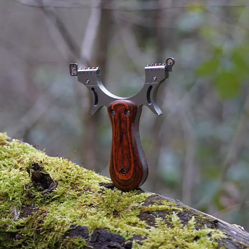 Pro 2025 Stainless Steel and Wood Slingshot thumbnail 3