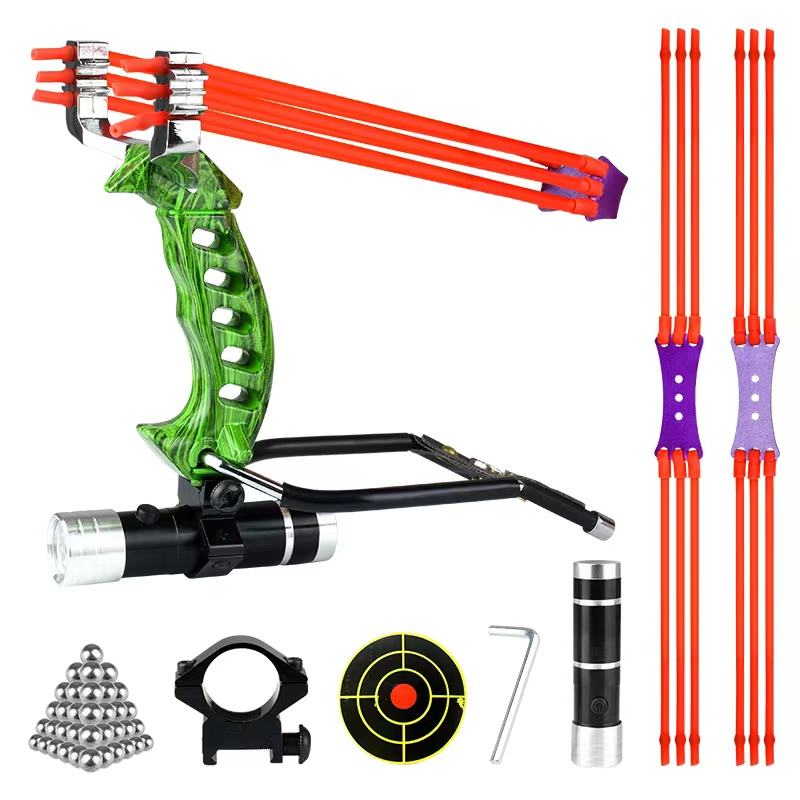 Folding Metal Slingshot with Magnetic Wrist Band