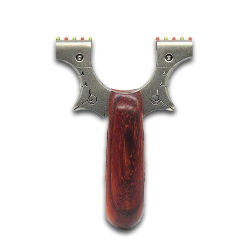 Avenger Wood-Handle Stainless Steel Slingshot